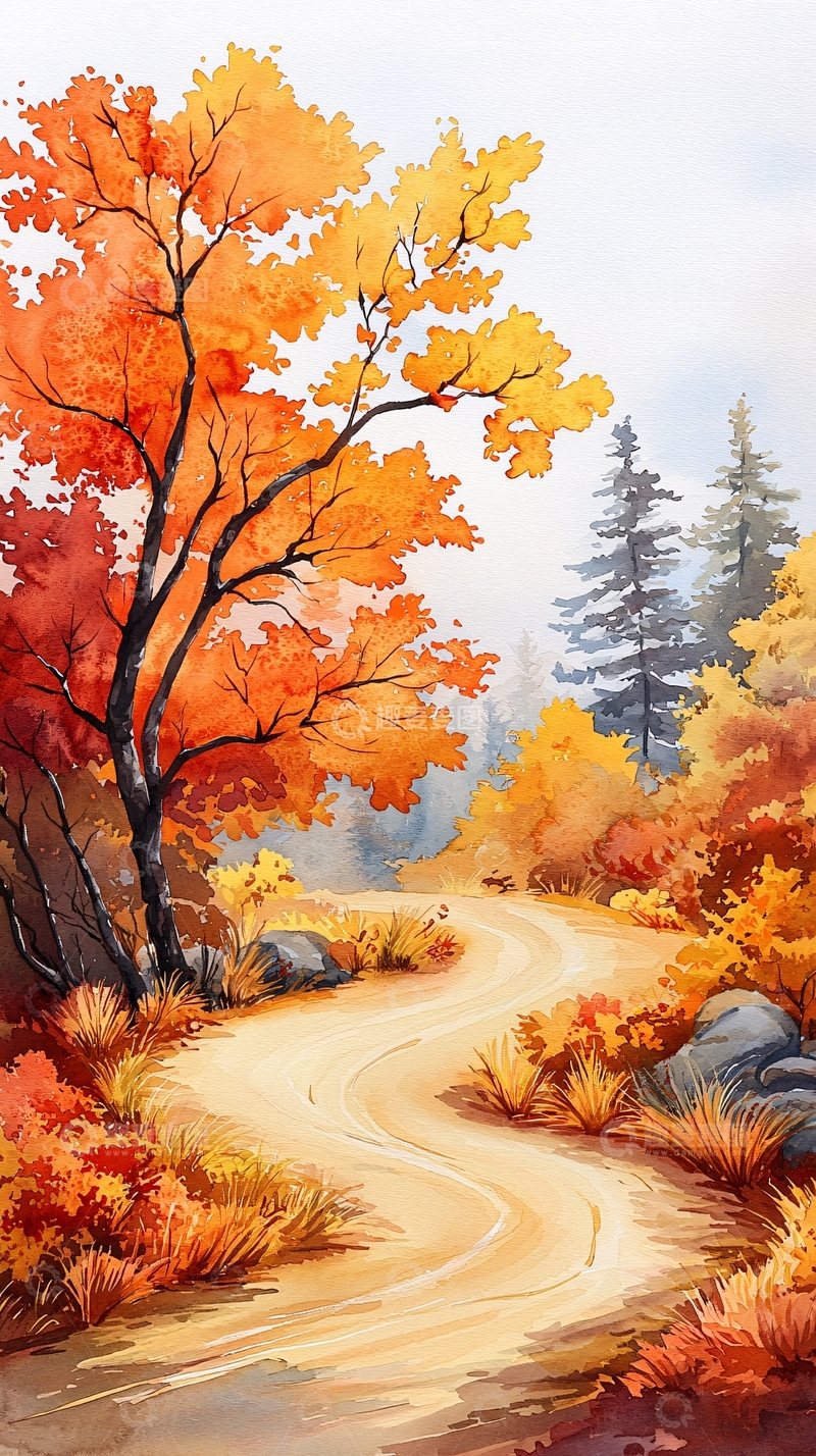 高清大图下载【趣麦麦图】秋日森林小径67