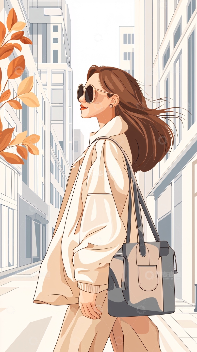 高清大图下载【趣麦麦图】秋日街头时尚穿搭