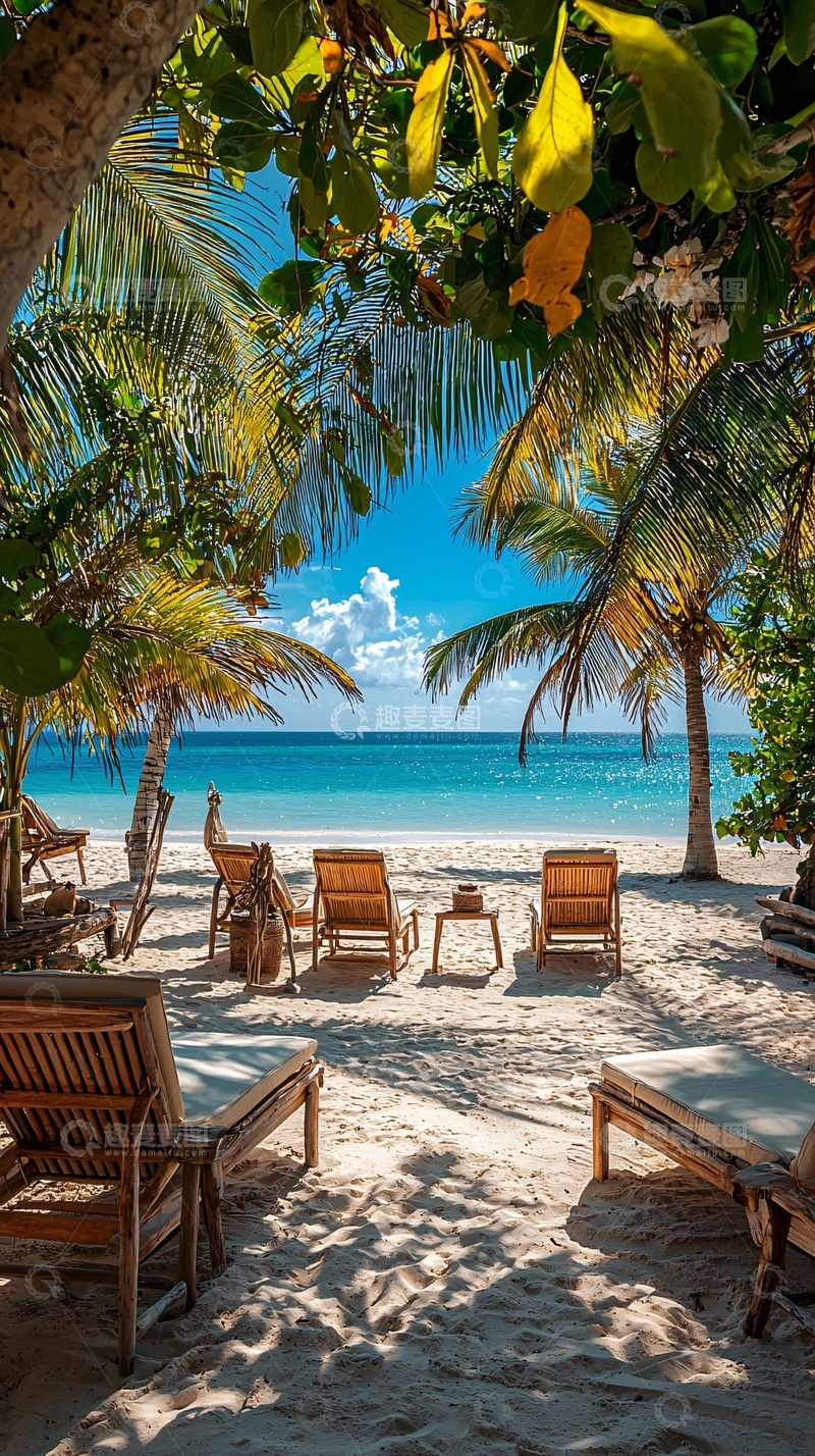 高清大图下载【趣麦麦图】热带海滩度假休闲场景