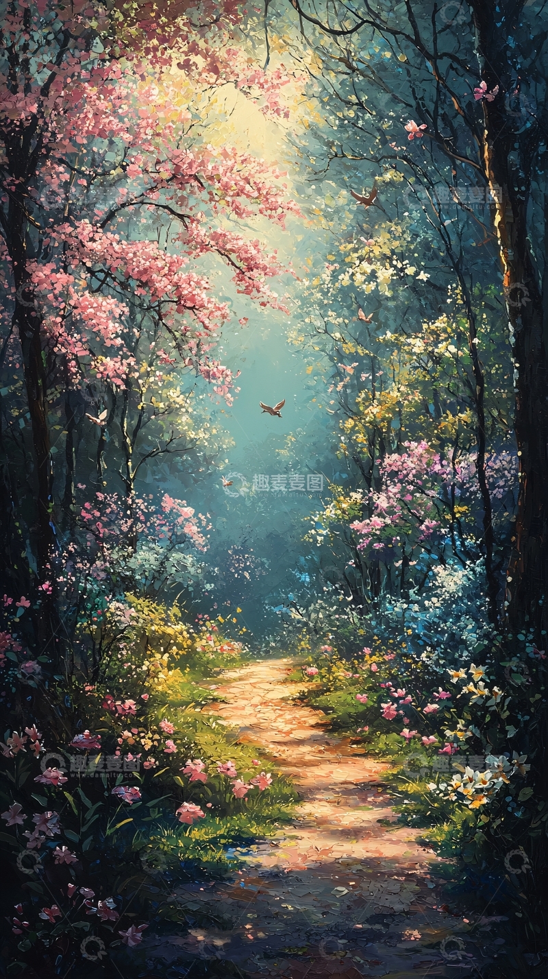 高清大图下载【趣麦麦图】春日森林小径
