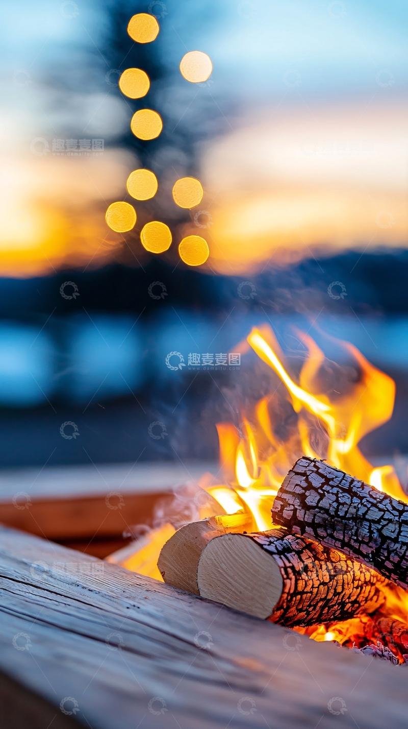 高清大图下载【趣麦麦图】篝火晚会背景素材