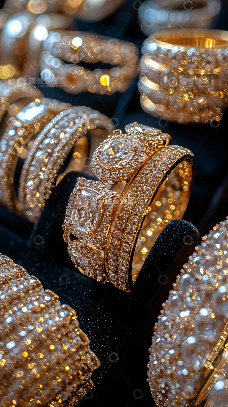 高清大图下载【趣麦麦图】奢华钻石戒指展示