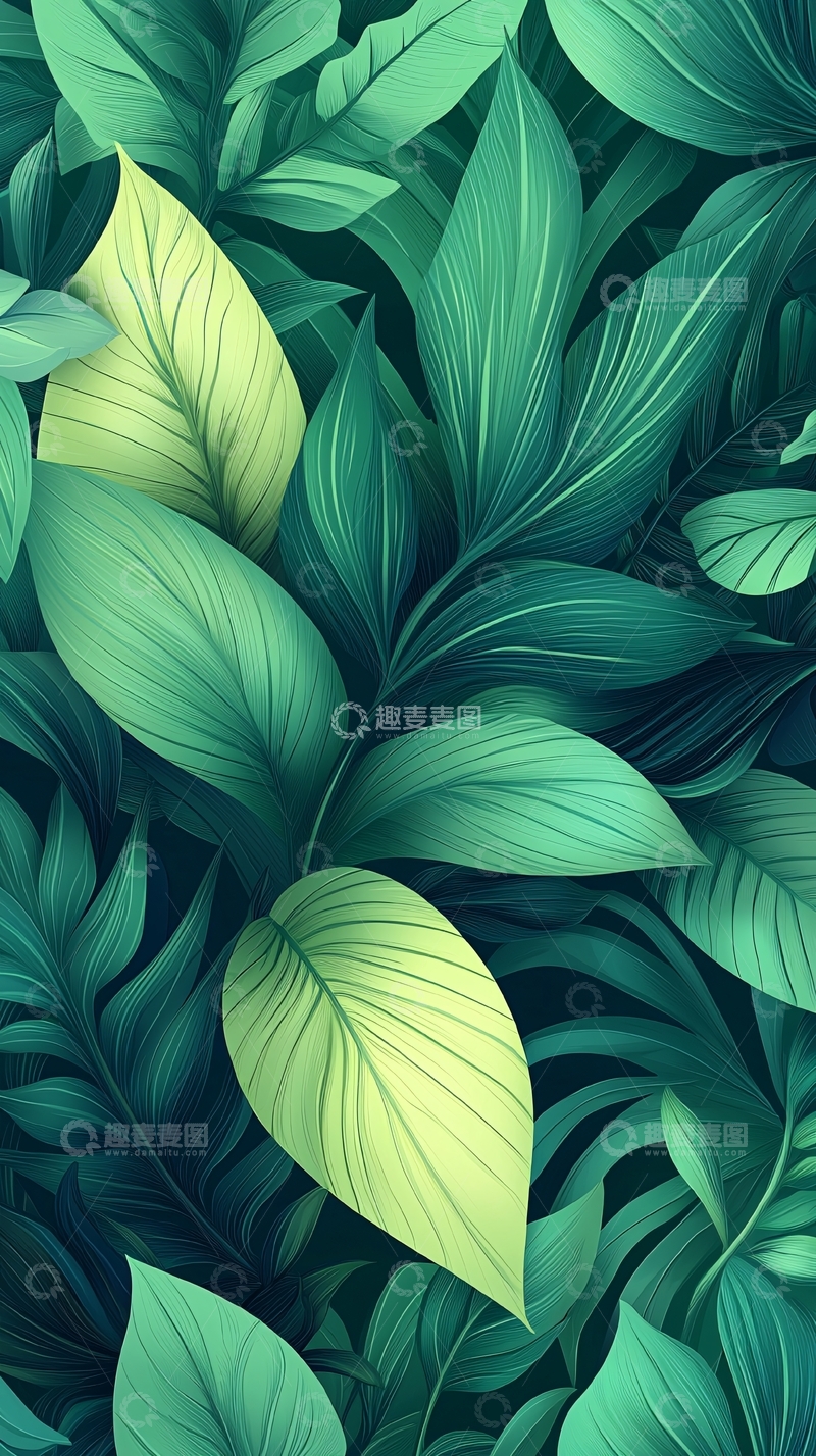 高清大图下载【趣麦麦图】热带植物叶子背景图