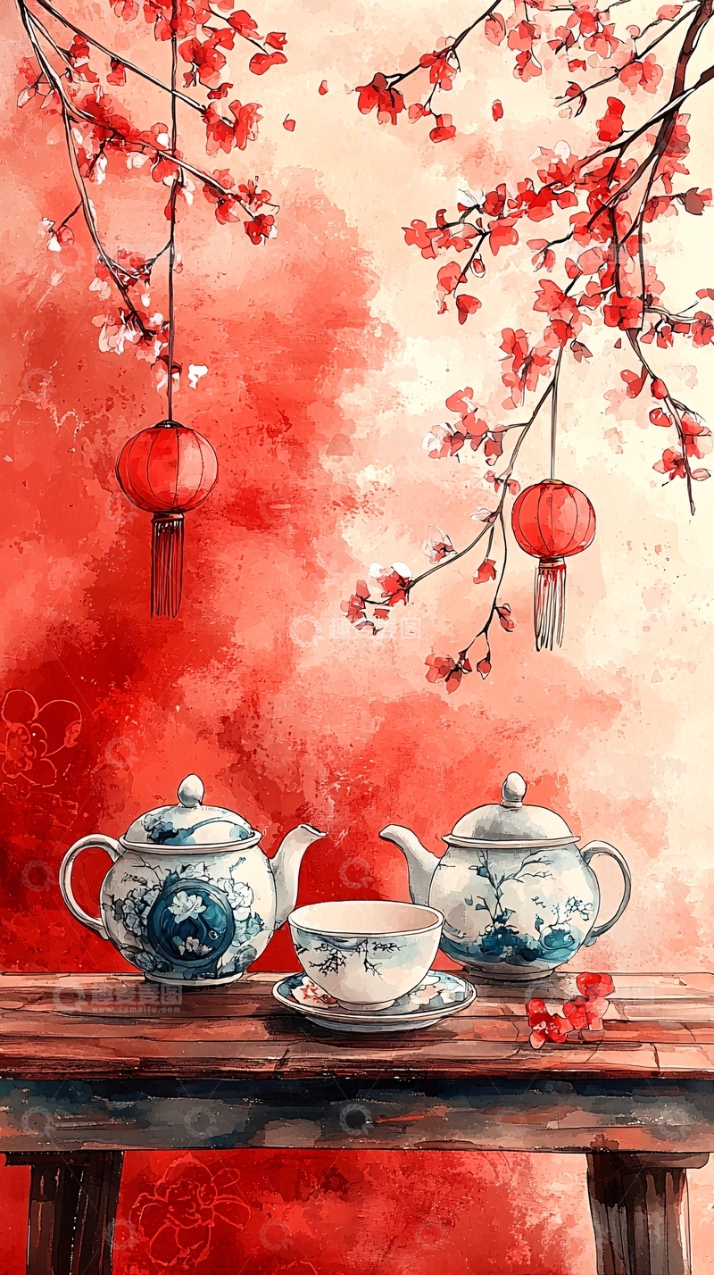 高清大图下载【趣麦麦图】樱花茶会高清图片