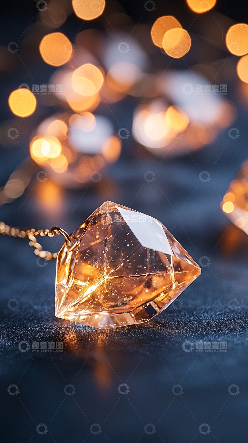 高清大图下载【趣麦麦图】璀璨钻石项链夜景背景