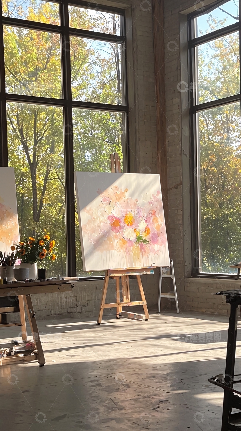 高清大图下载【趣麦麦图】秋日阳光下的艺术工作室