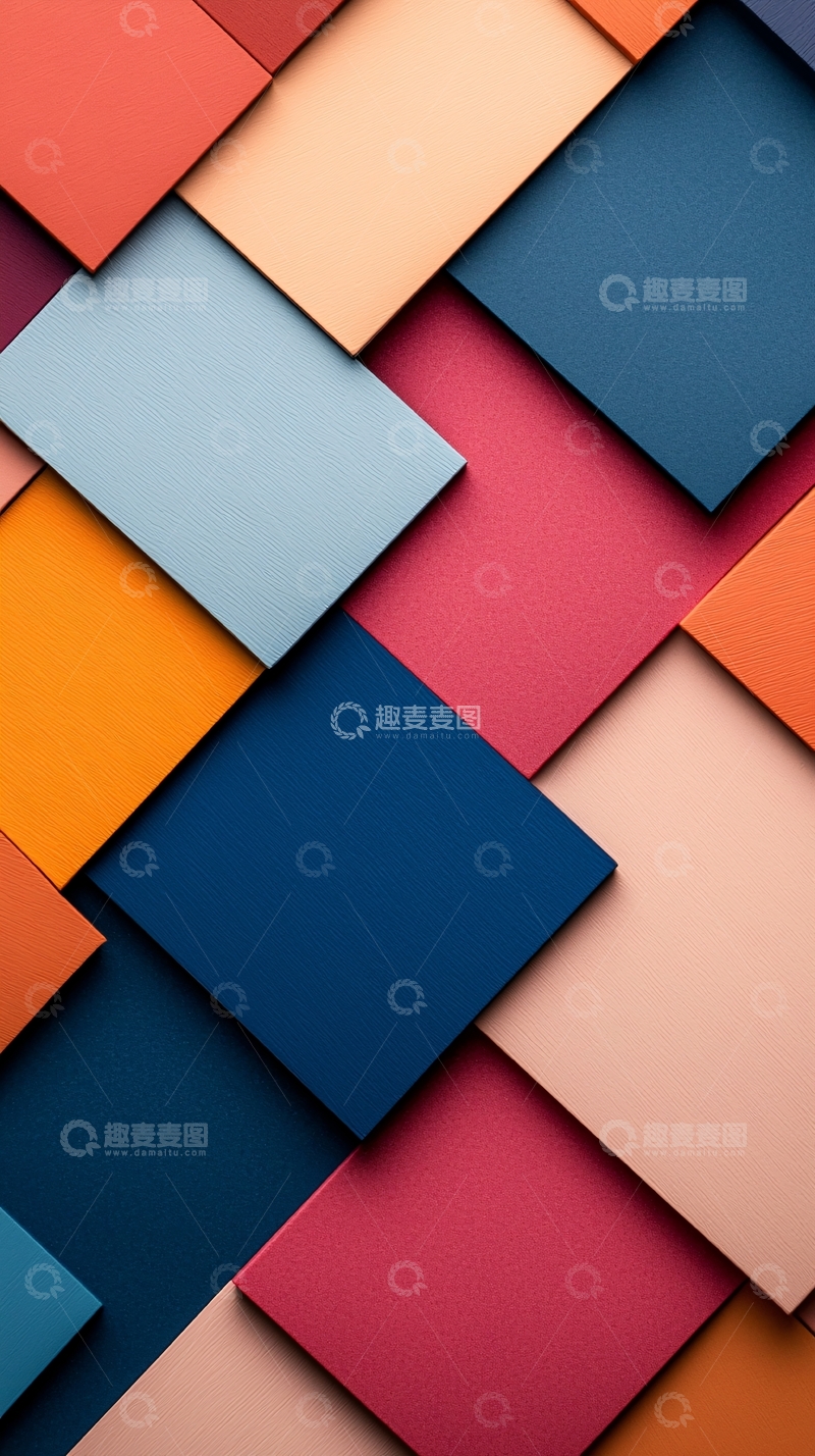 高清大图下载【趣麦麦图】色彩几何拼接背景图