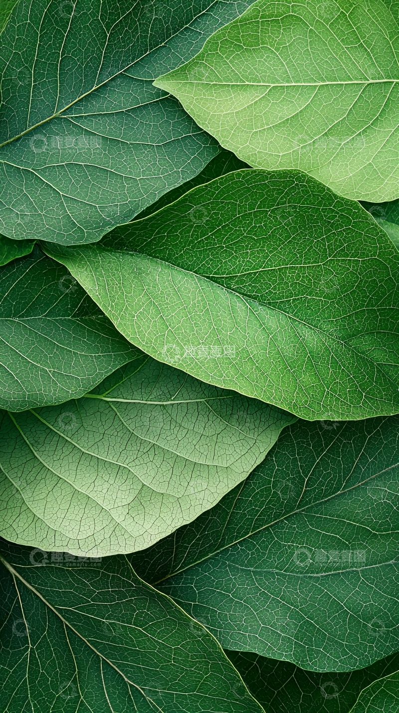 高清大图下载【趣麦麦图】绿色叶子纹理背景素材
