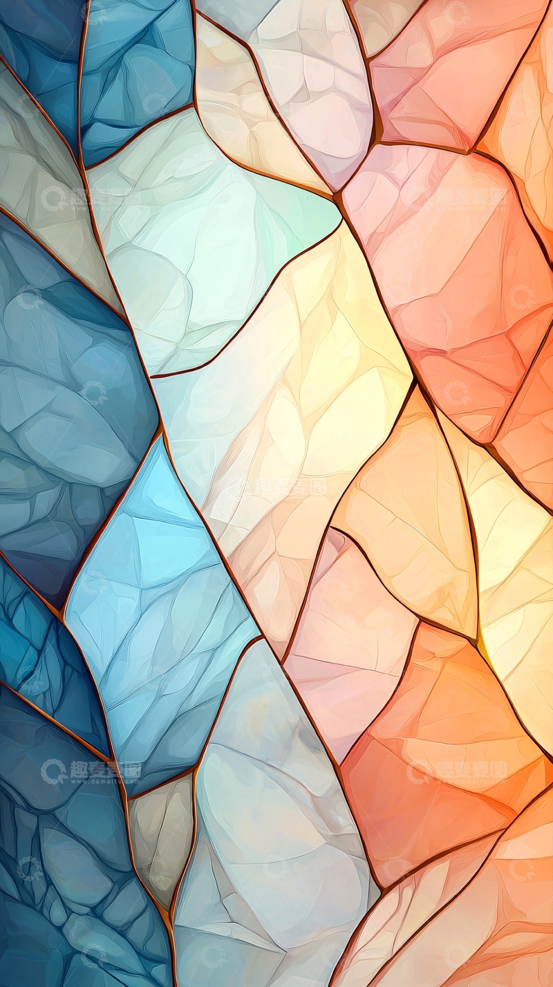 高清大图下载【趣麦麦图】抽象几何拼接色块背景图