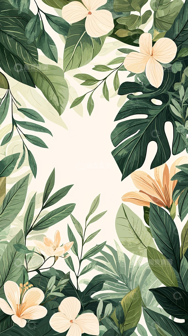 高清大图下载【趣麦麦图】热带植物花卉背景图