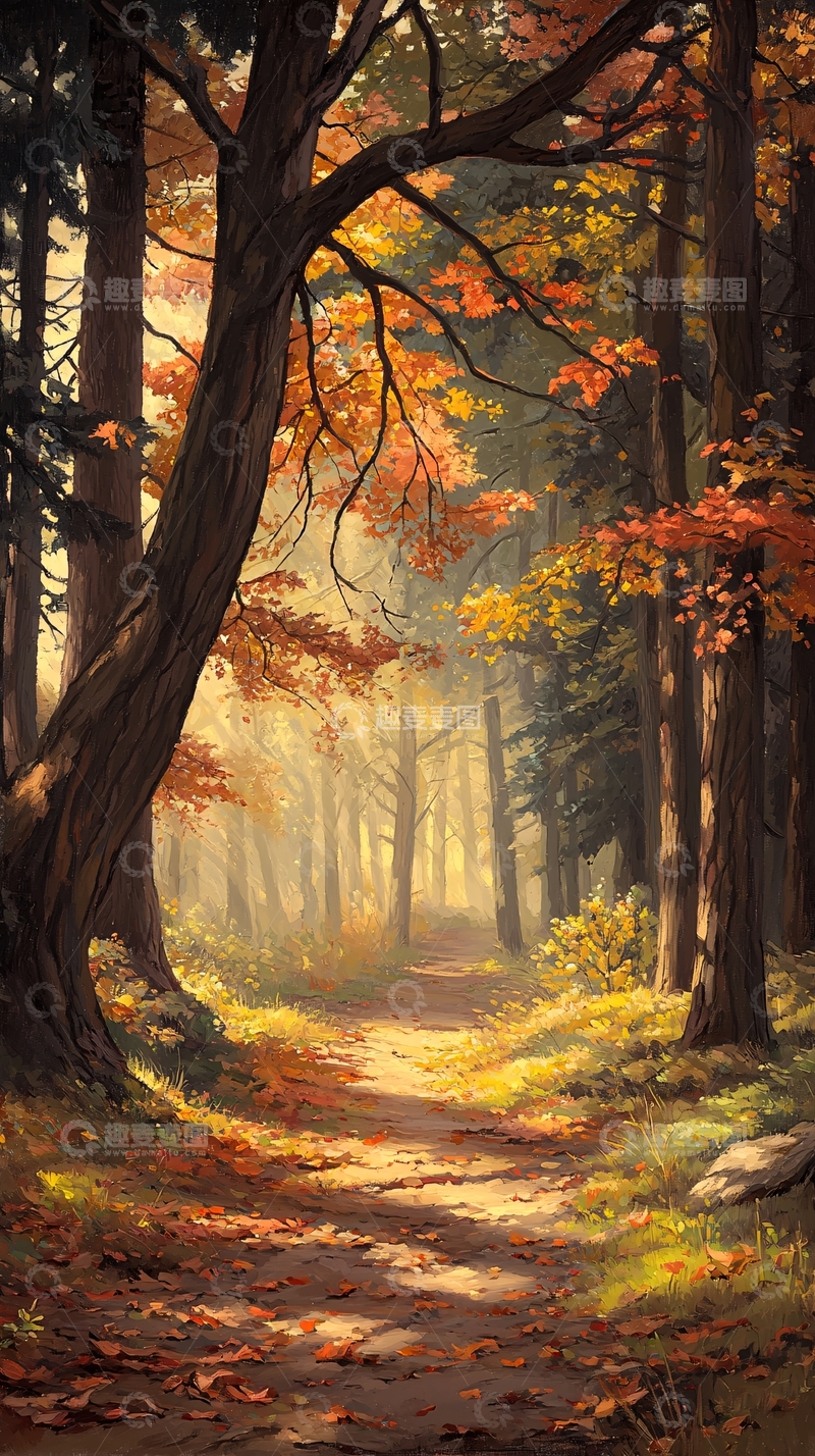 高清大图下载【趣麦麦图】秋日森林小径72