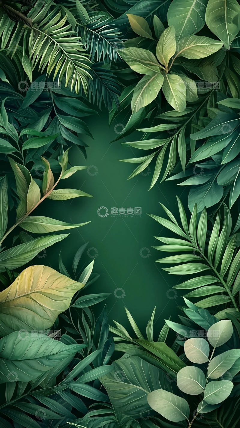 高清大图下载【趣麦麦图】热带雨林植物背景图