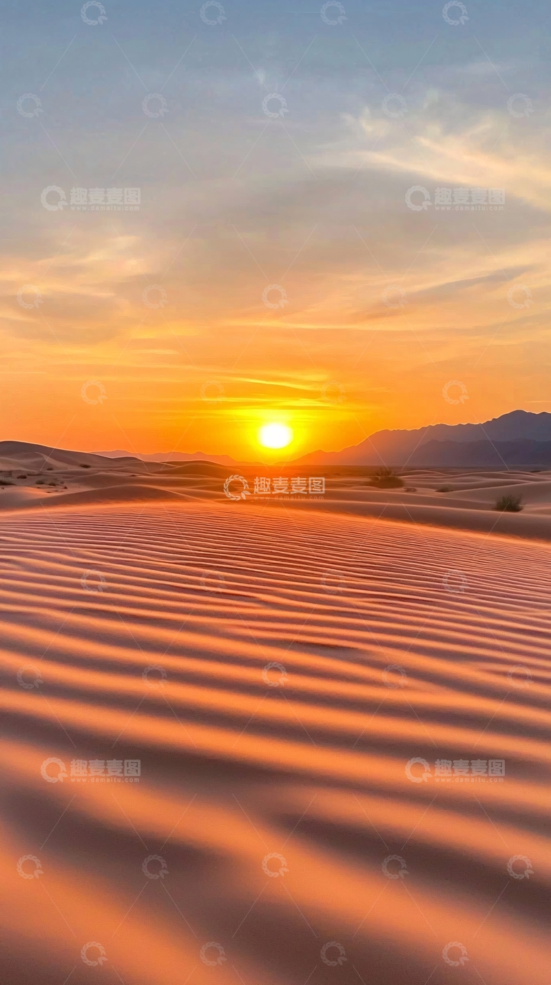 高清大图下载【趣麦麦图】沙漠日落美景