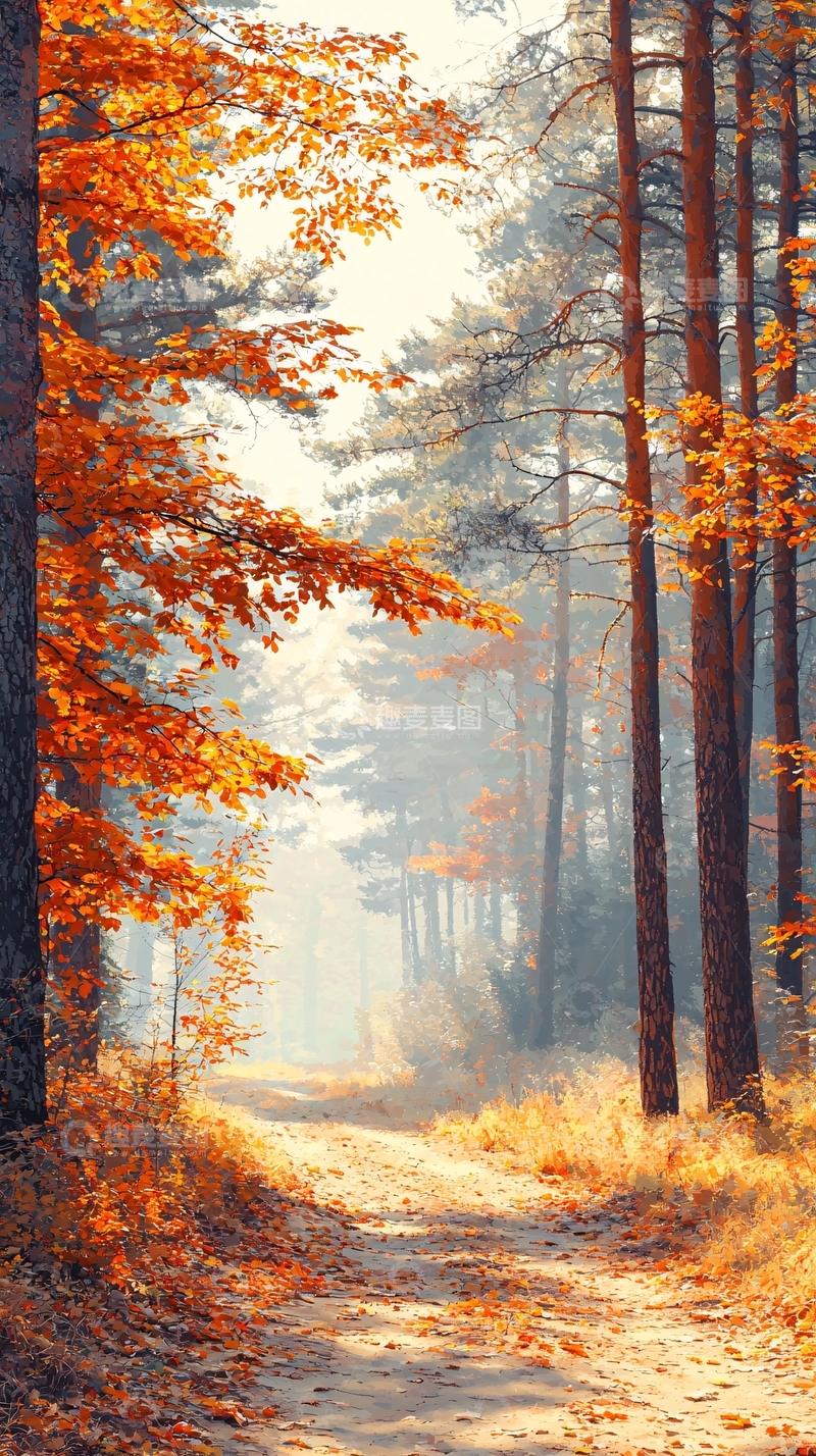 高清大图下载【趣麦麦图】秋日森林小径71