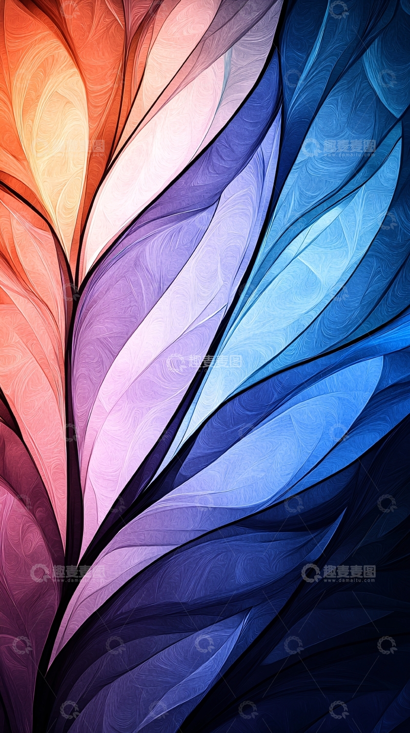 高清大图下载【趣麦麦图】抽象色彩渐变波浪纹理背景