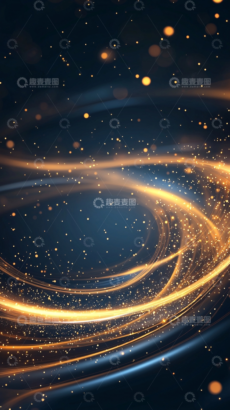 高清大图下载【趣麦麦图】金色光带夜空背景