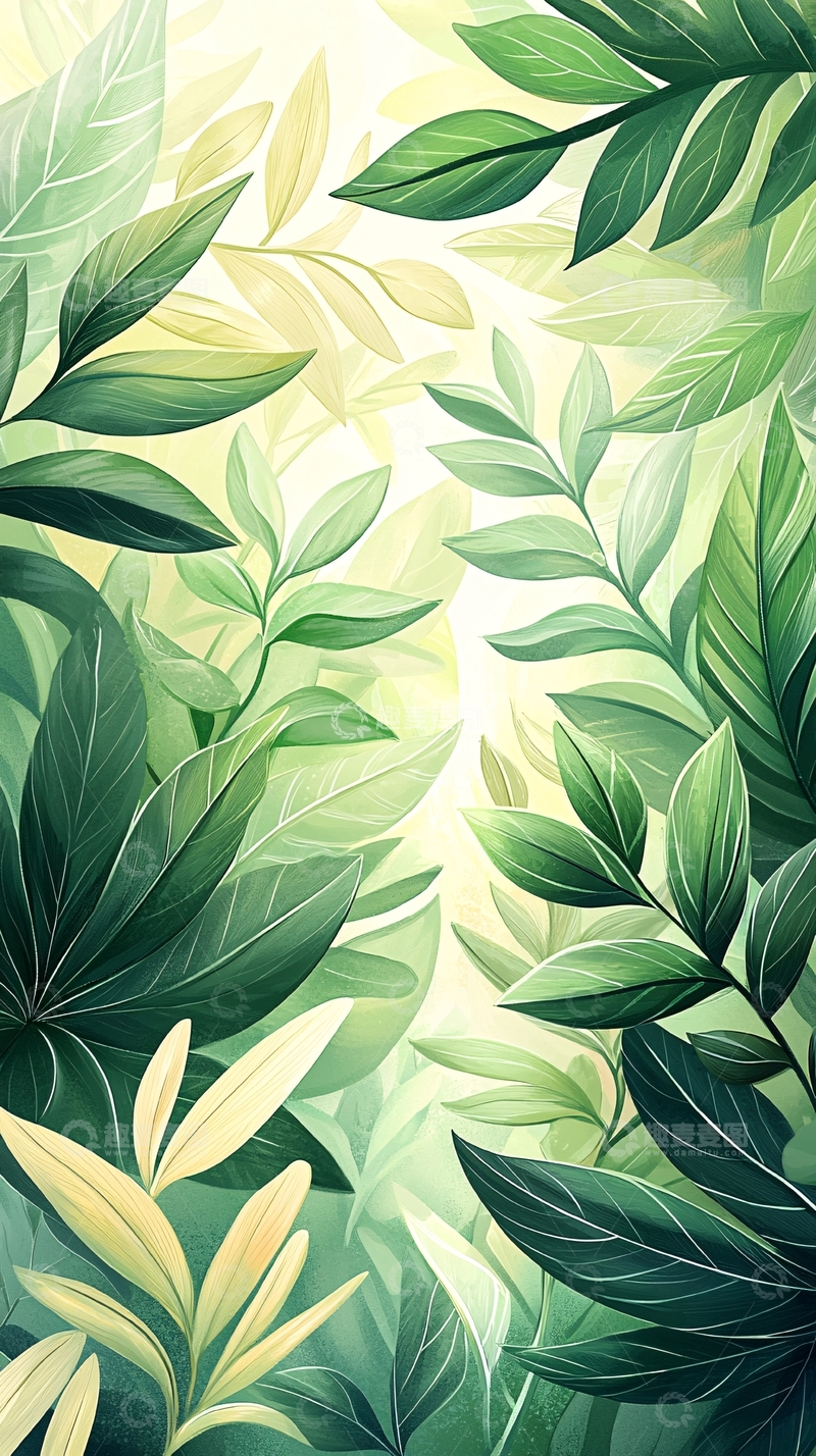 高清大图下载【趣麦麦图】清新自然绿色植物背景