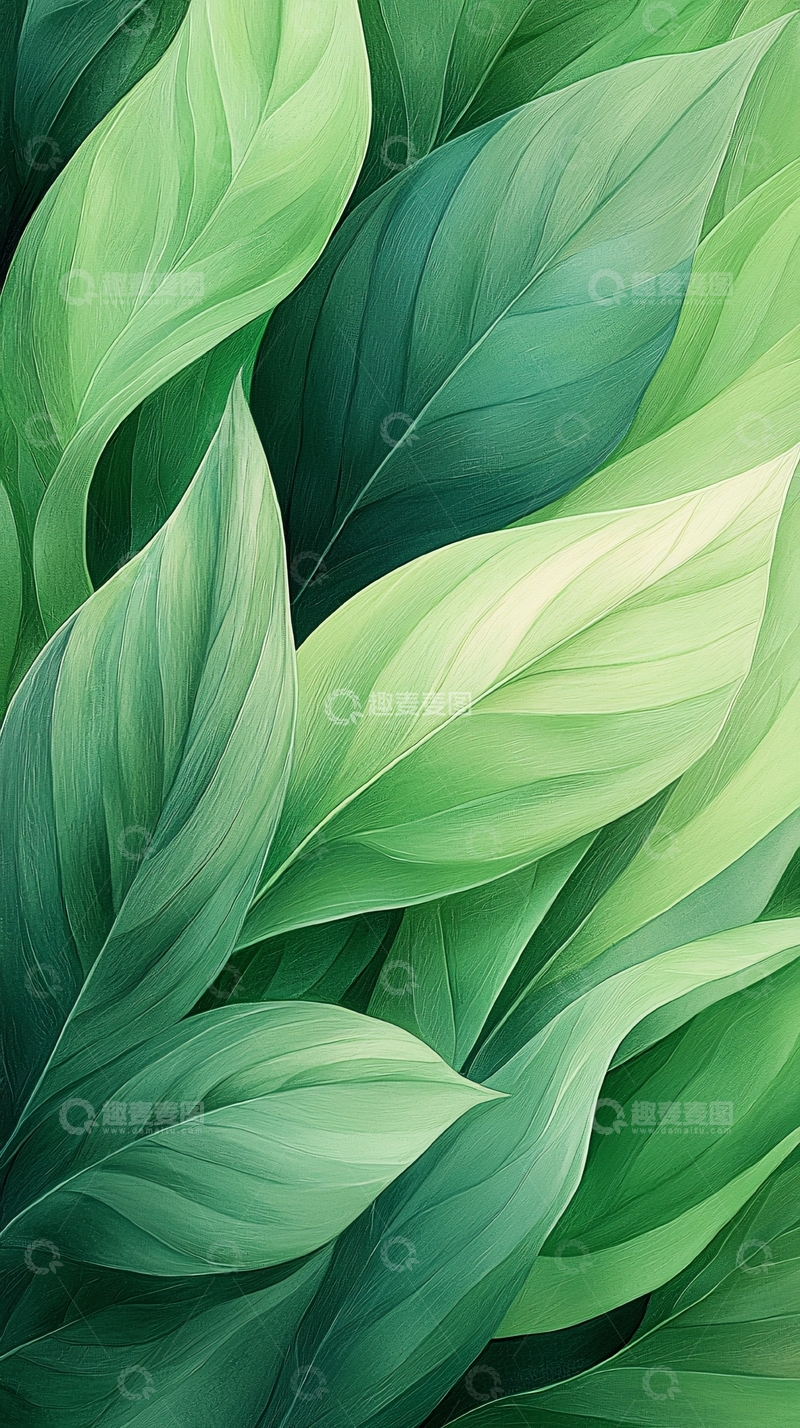高清大图下载【趣麦麦图】绿色植物叶子抽象艺术背景