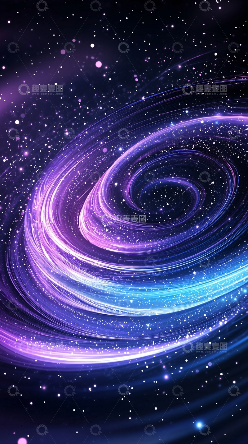 高清大图下载【趣麦麦图】紫色星云旋转动态壁纸