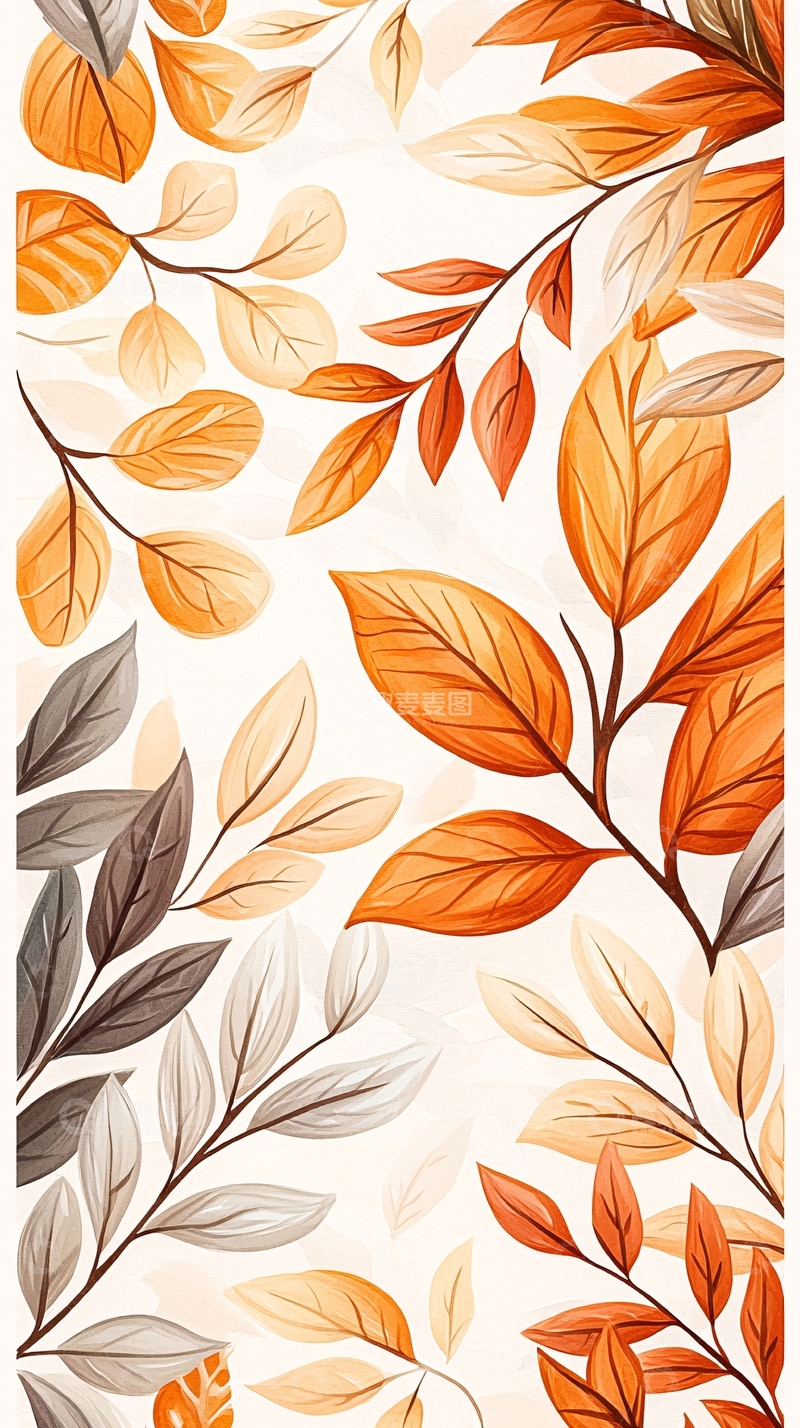 高清大图下载【趣麦麦图】秋叶背景图案素材