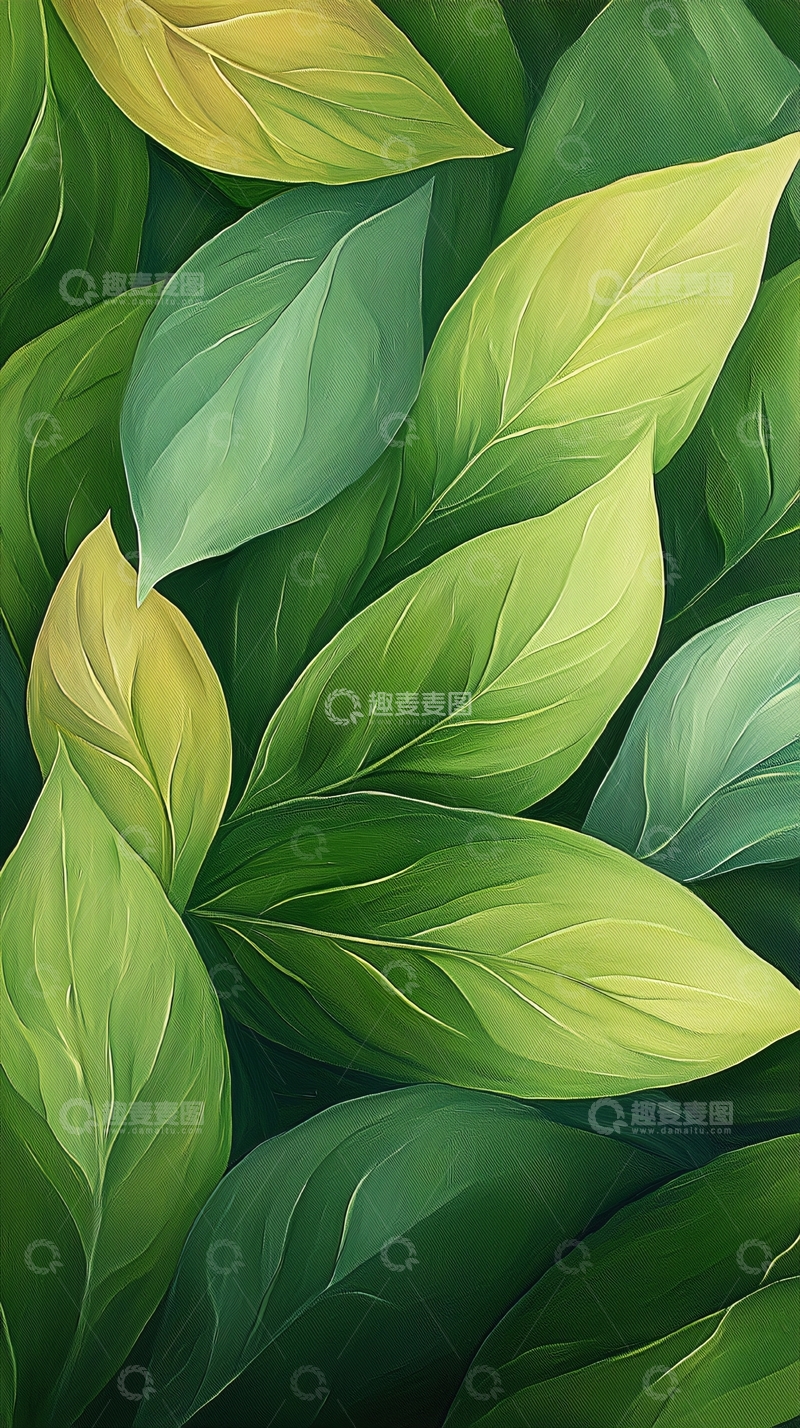高清大图下载【趣麦麦图】绿色植物叶子背景图