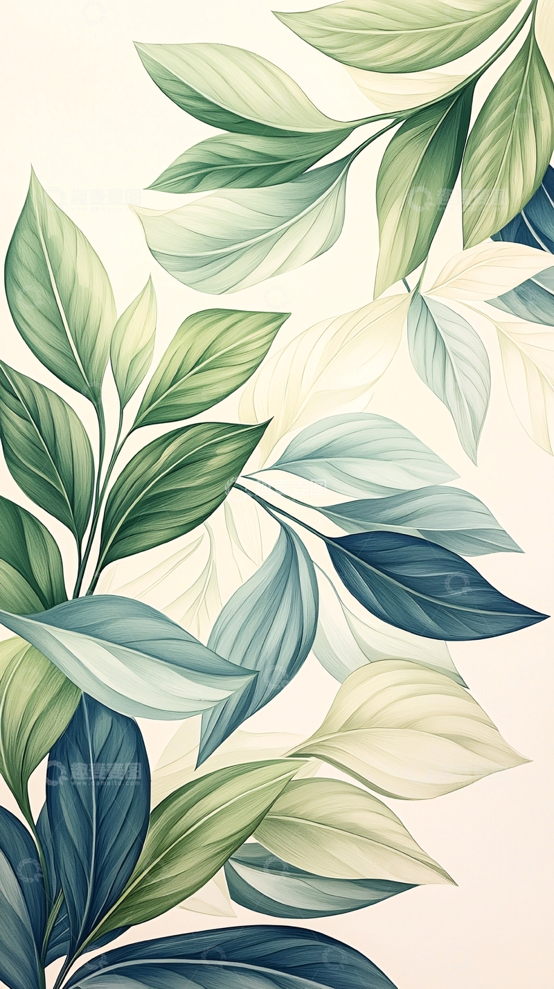 高清大图下载【趣麦麦图】清新自然植物叶子背景图