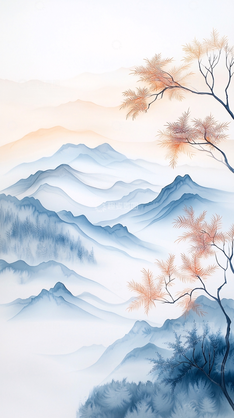 高清大图下载【趣麦麦图】秋日山林雾景