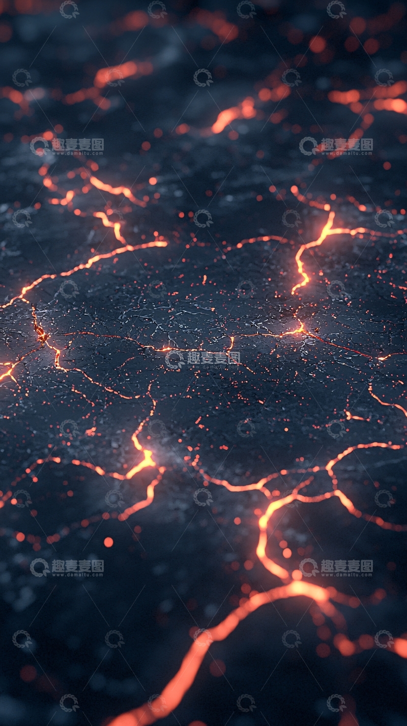 高清大图下载【趣麦麦图】熔岩裂缝纹理背景