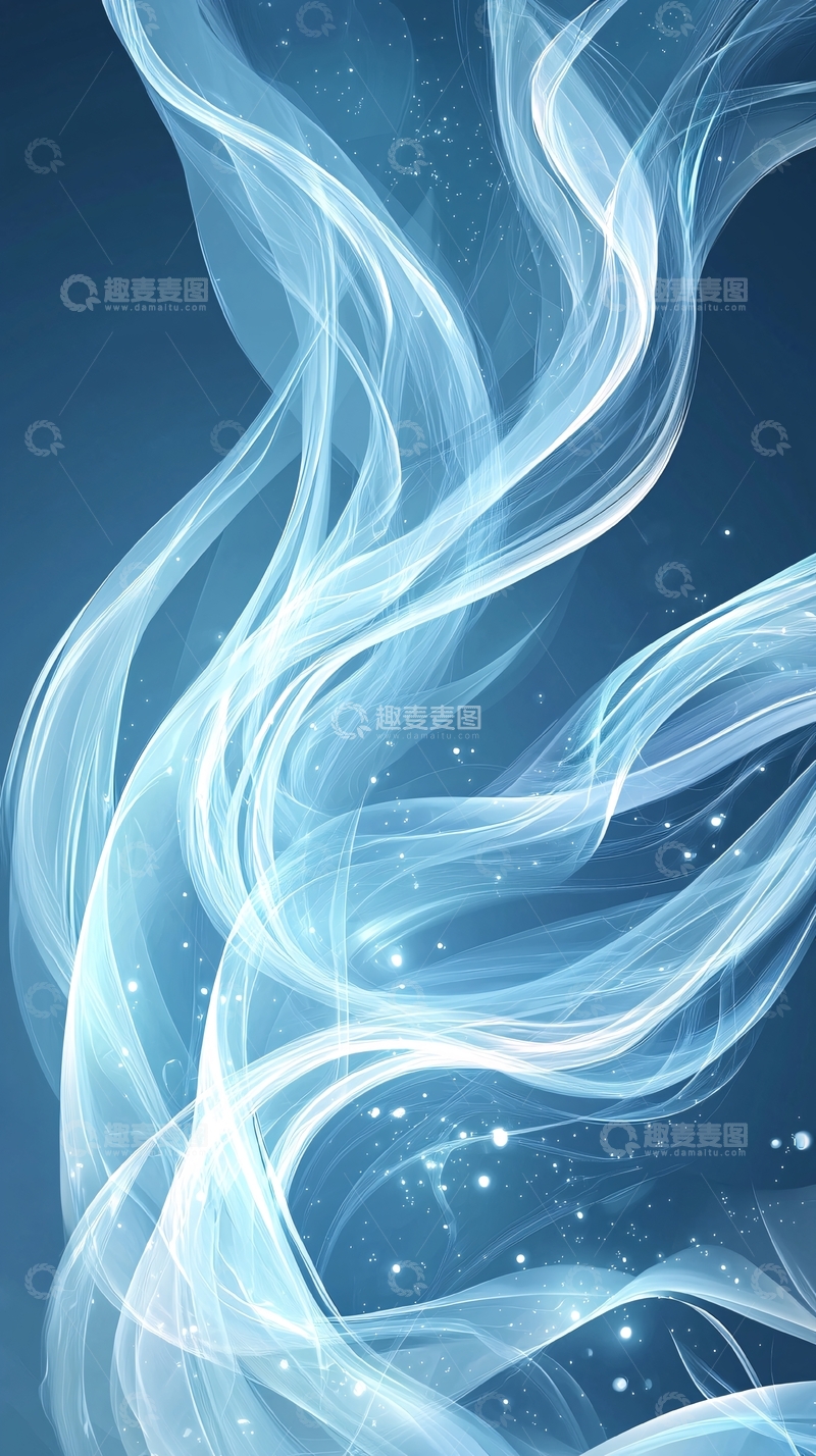 高清大图下载【趣麦麦图】蓝色流线抽象艺术背景
