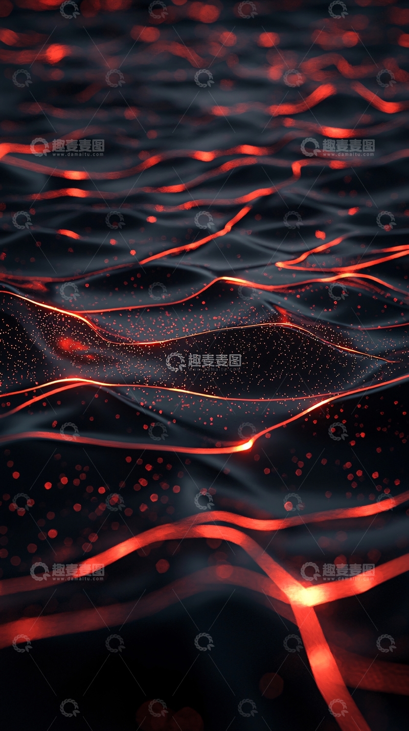 高清大图下载【趣麦麦图】红色线条流动背景素材