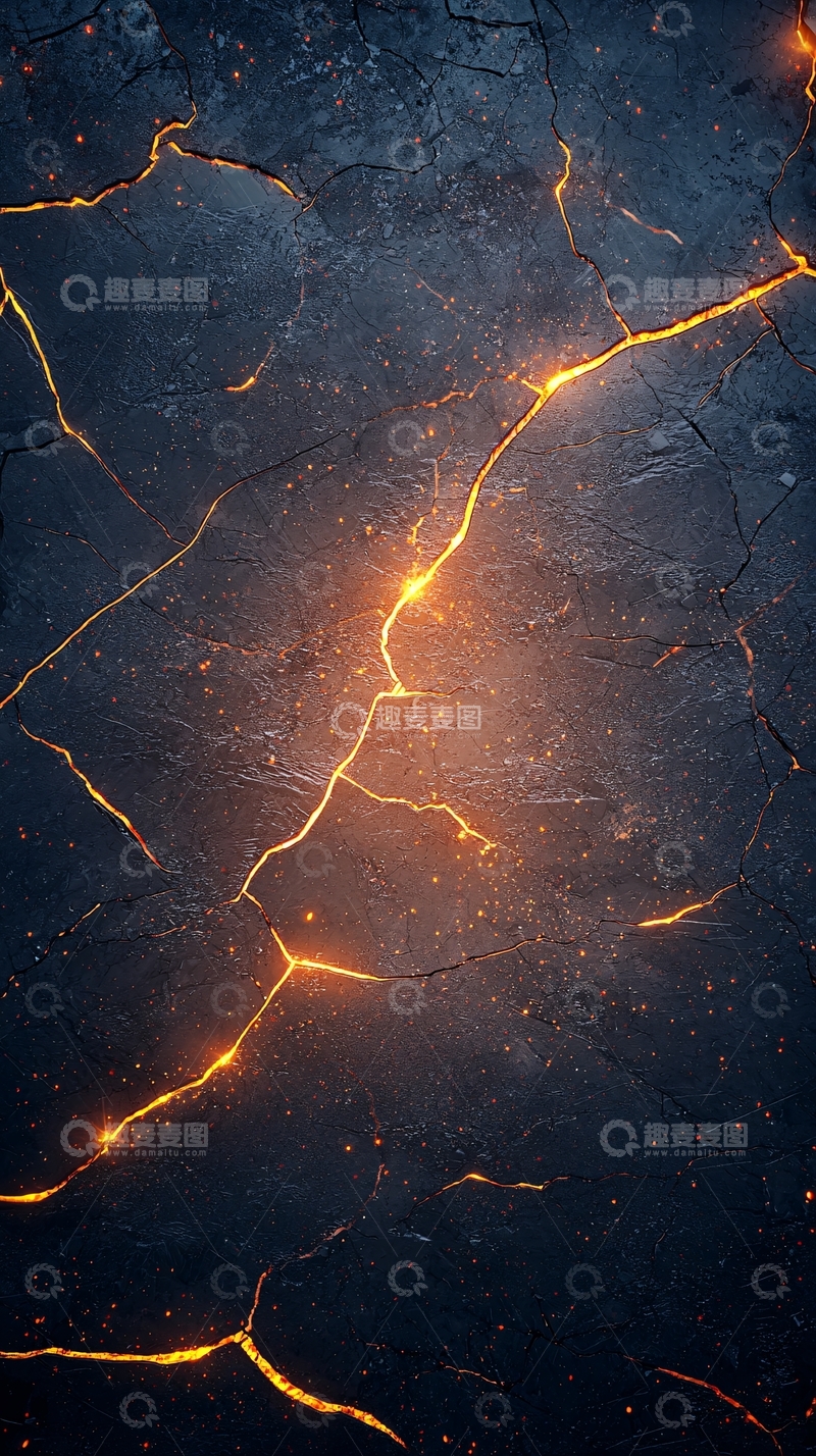 高清大图下载【趣麦麦图】裂纹中的火焰背景