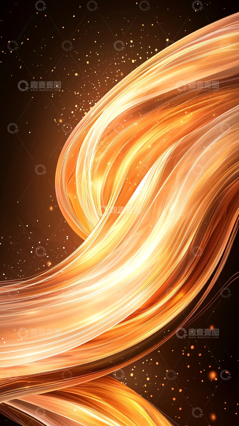 高清大图下载【趣麦麦图】金色光带动态抽象背景