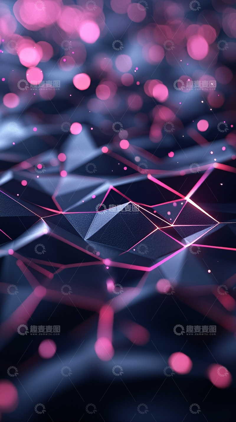 高清大图下载【趣麦麦图】霓虹几何抽象背景