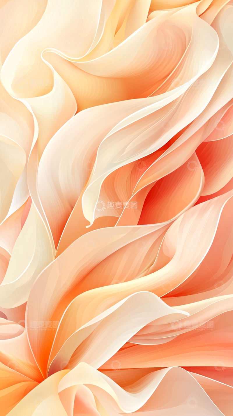 高清大图下载【趣麦麦图】抽象橙色渐变波浪纹理背景