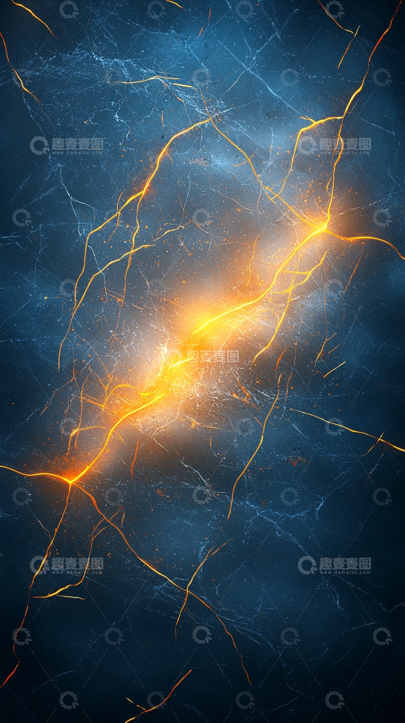 高清大图下载【趣麦麦图】蓝色背景下的发光线条艺术