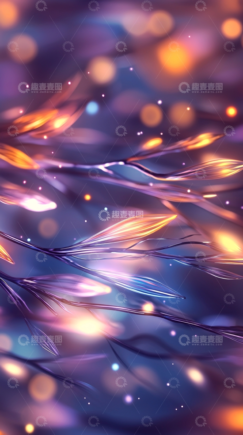 高清大图下载【趣麦麦图】梦幻光斑植物背景