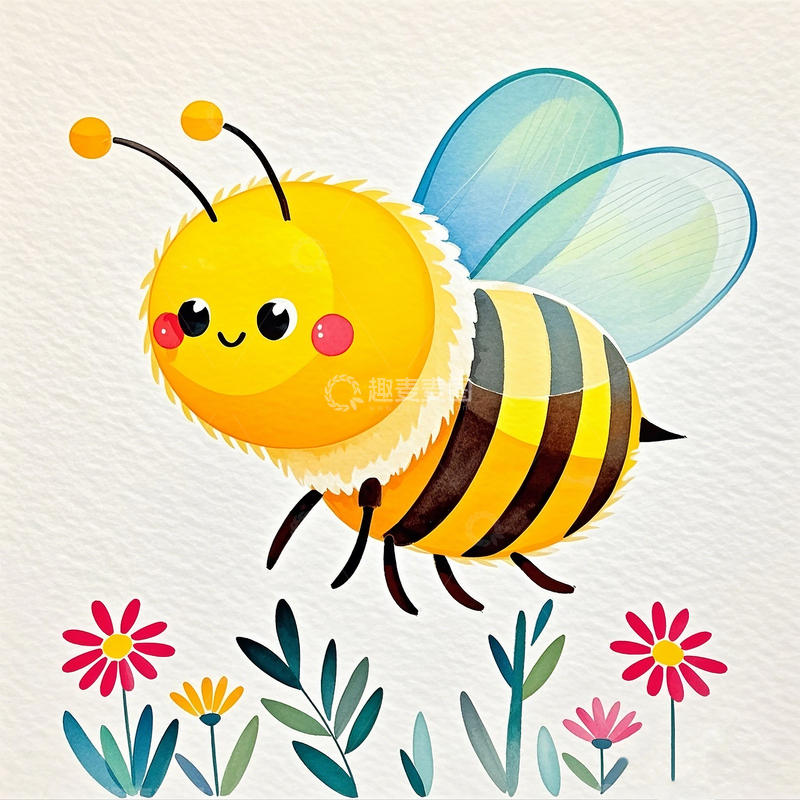 卡通简笔画小蜜蜂