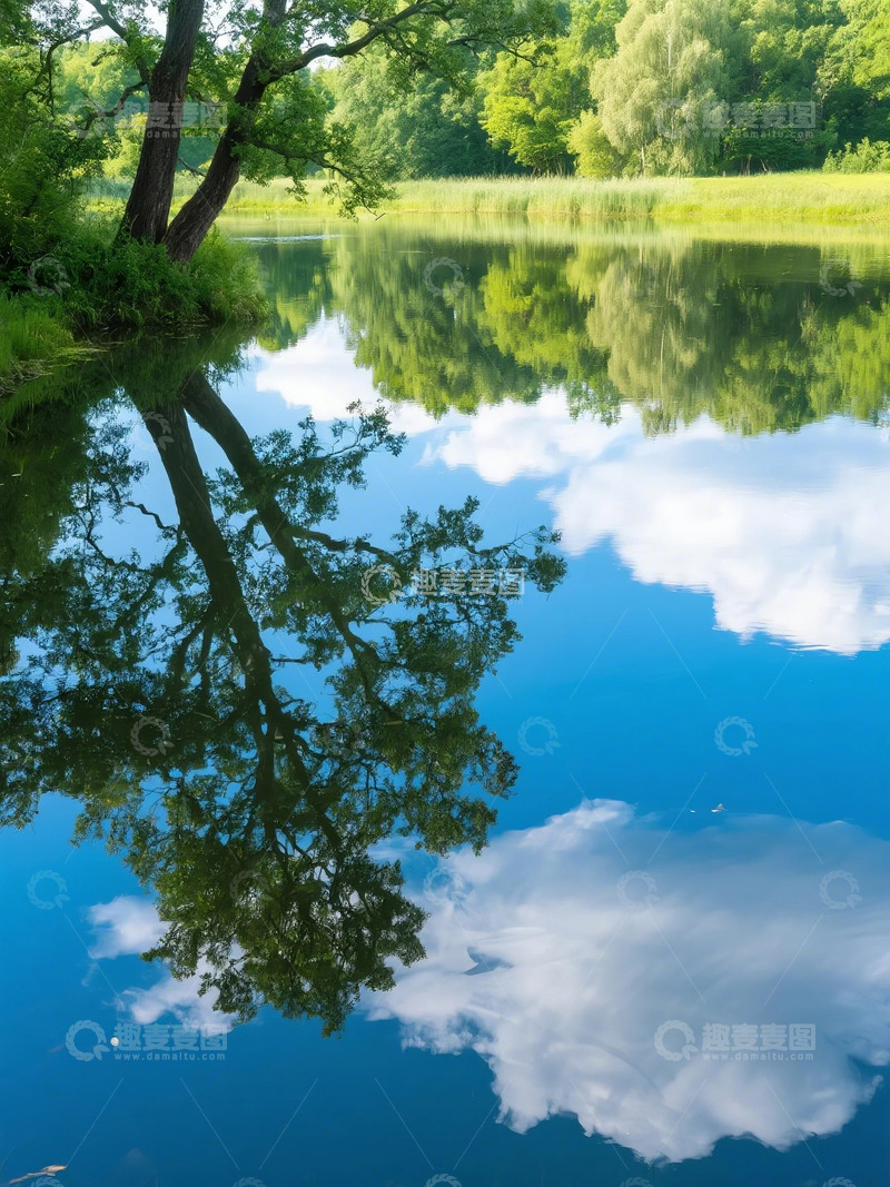 高清大图下载【趣麦麦图】湖边的倒影图