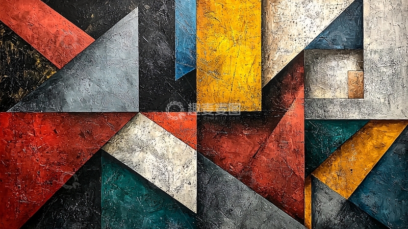 高清大图下载【趣麦麦图】抽象几何拼接艺术背景图