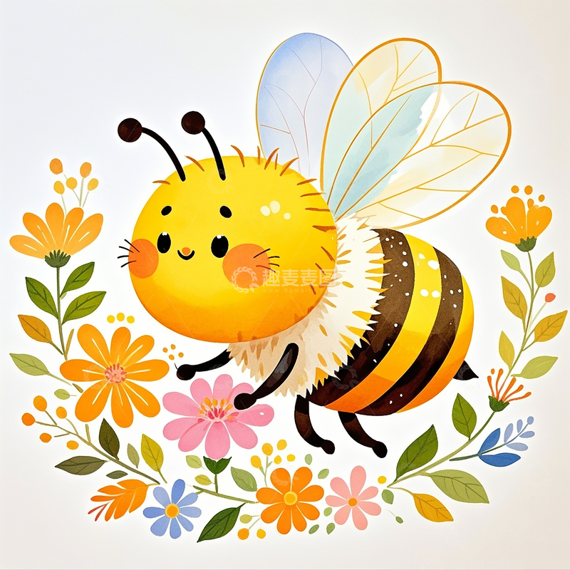 卡通手绘插画小蜜蜂1