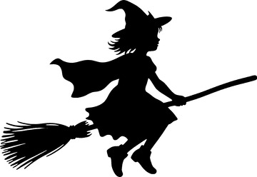 AICG卡通小魔女巫女剪影人物素材1