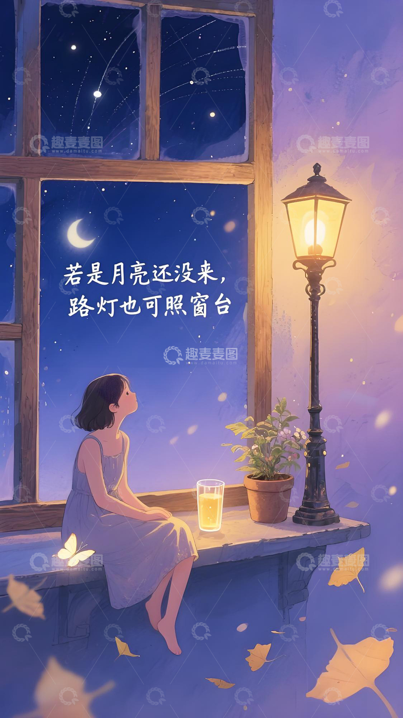 高清大图下载【趣麦麦图】-治愈系小女孩插画