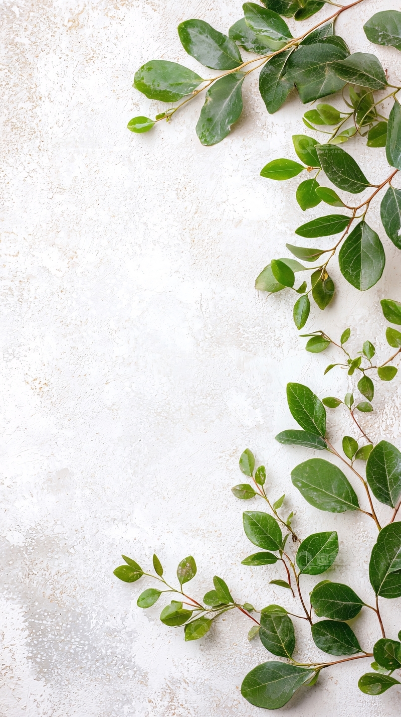 高清大图下载【趣麦麦图】绿色植物墙角装饰背景