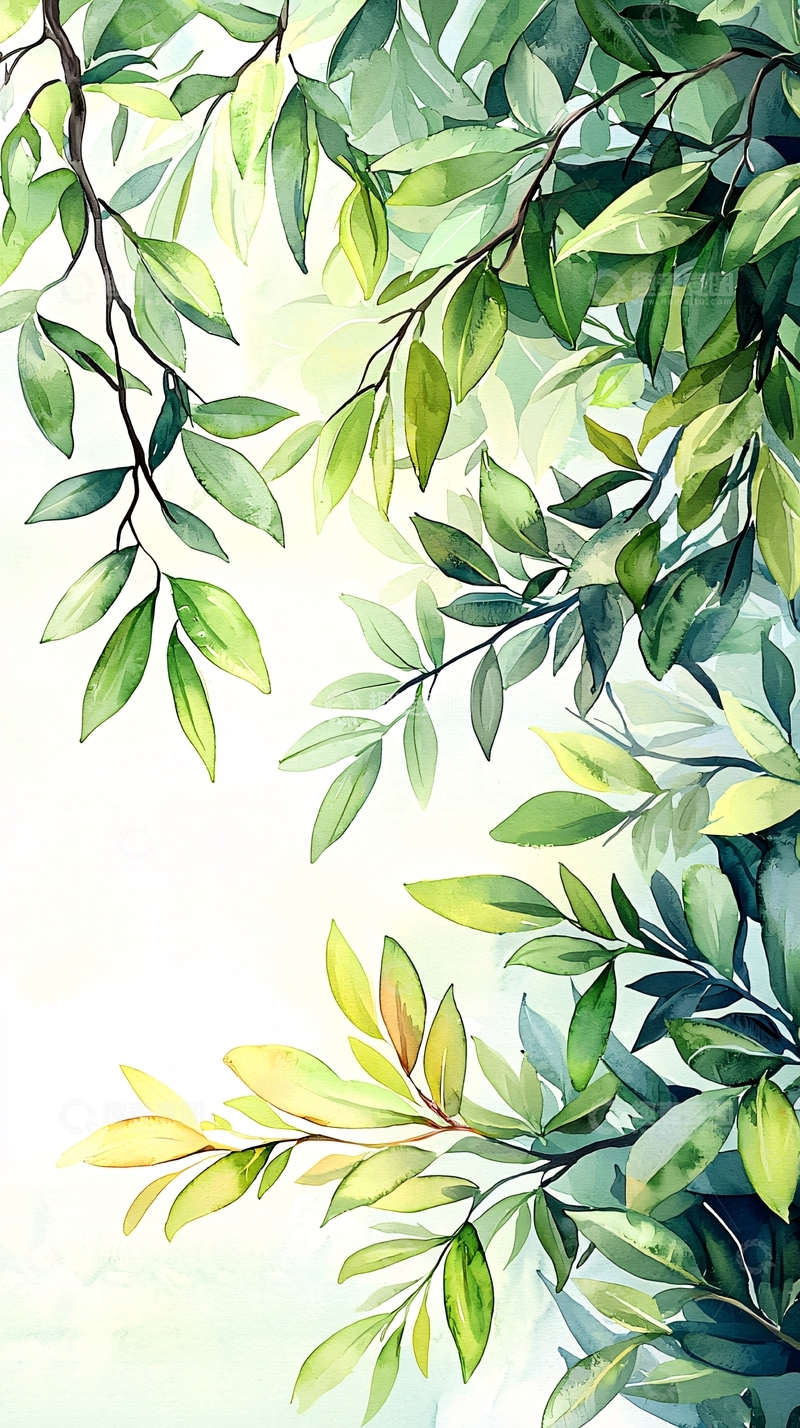 高清大图下载【趣麦麦图】清新自然树叶背景图