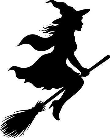 AICG卡通魔女巫女剪影人物素材