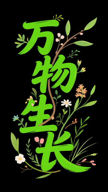 万物生长 字体设计