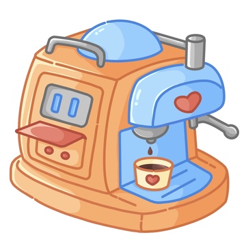 橙蓝创意咖啡机