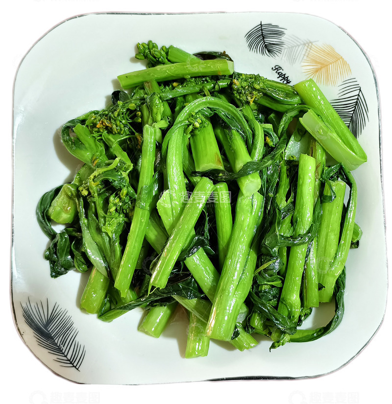 高清大图下载【趣麦麦图】-清炒鲜嫩菜心一盘免扣中式菜