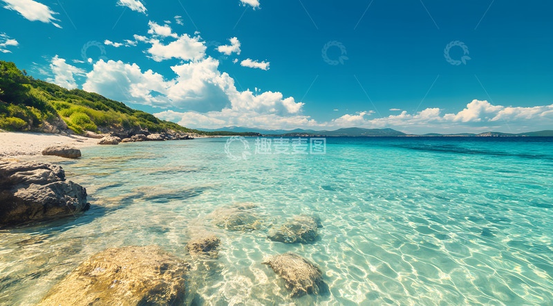 高清大图下载【趣麦麦图】夏日晴空碧海