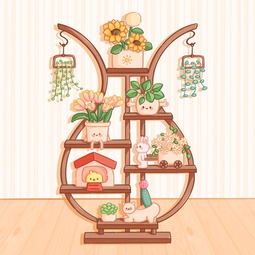 古色古香的可爱花架